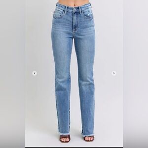 Judy Blue Full Size Raw Hem High Rise Bootcut Jeans